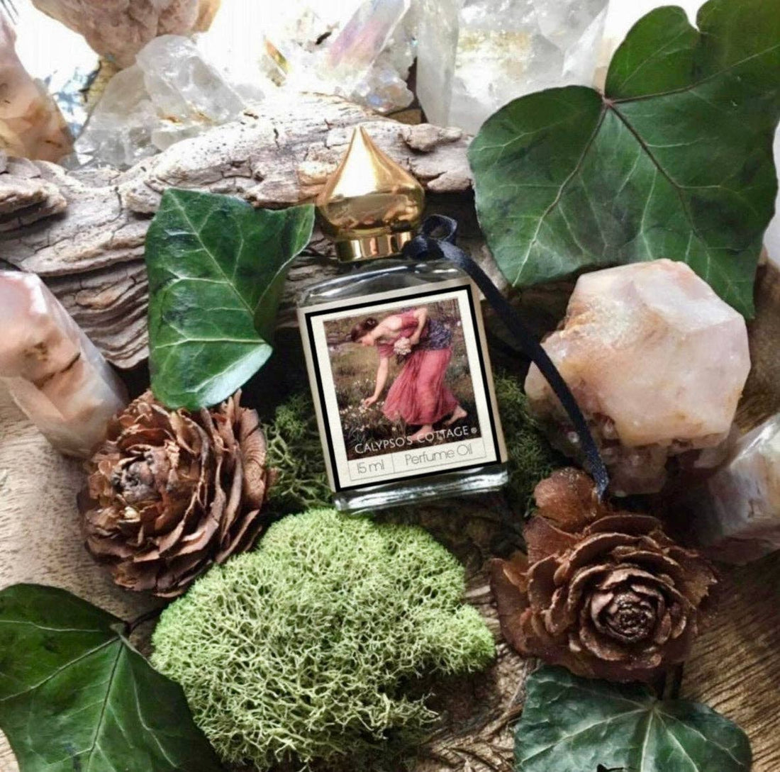 Persephone Perfume blends dried fruits, florals, resins &amp; dark woods with gemstone-infused oils or sprays. Vegan, organic, cruelty-free ritual fragrance.