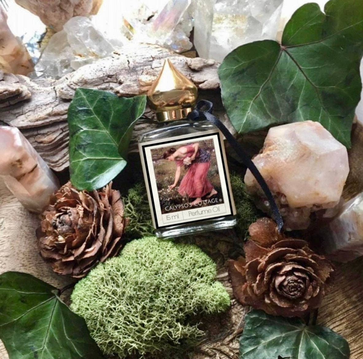 Persephone Perfume blends dried fruits, florals, resins &amp; dark woods with gemstone-infused oils or sprays. Vegan, organic, cruelty-free ritual fragrance.