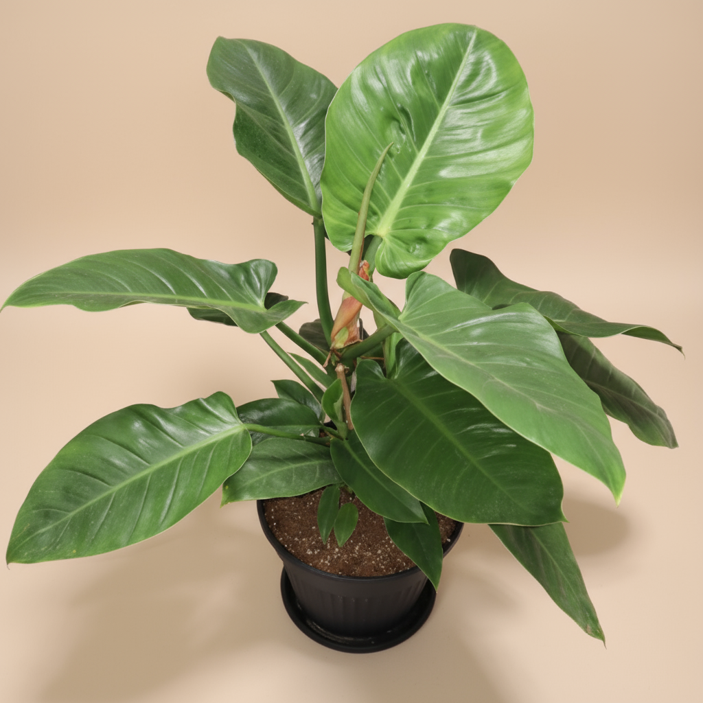Lush Philodendron Imperial Green with glossy emerald leaves and bold, upright growth. A low-maintenance tropical houseplant perfect for modern inte