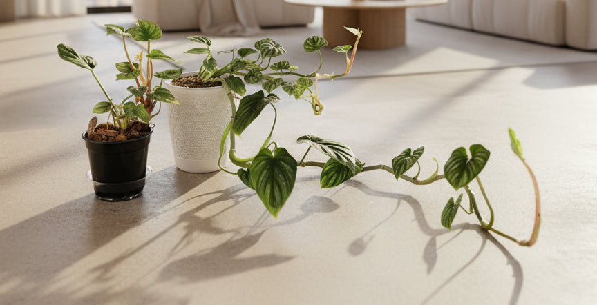 Philodendron Plowmanii is a rare, ground-crawling aroid with bold, rippled leaves and striking texture—an exotic, sculptural gem for collectors.