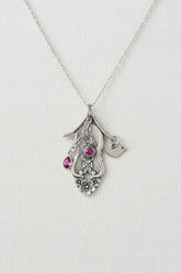 Cmade from vintage silverware. A whimsical, one-of-a-kind necklace perfect for nature lovers and vintage jewelry fans.