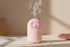 Cute cat mini humidifier with cool mist and soft night light. Quiet 300ml USB humidifier for bedrooms, desks, and nurseries. Auto shut-off.