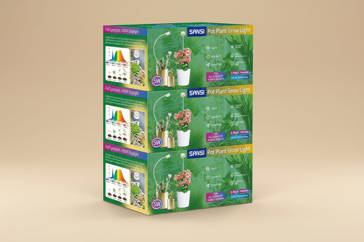 Pot clip grow lights for indoor plants with full spectrum LED, timer, dimming levels, and flexible gooseneck. Energy-efficient 5V USB