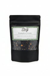 Cozy up with Pumpkin Cream Black Tea, a rich loose-leaf blend with creamy pumpkin and vanilla flavors. Perfect hot or as a latte for fall tea lovers.