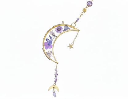 Celestial and delicate, the Golden Moon Floral Suncatcher captures the quiet magic of sunlight and nature in one luminous piece. 