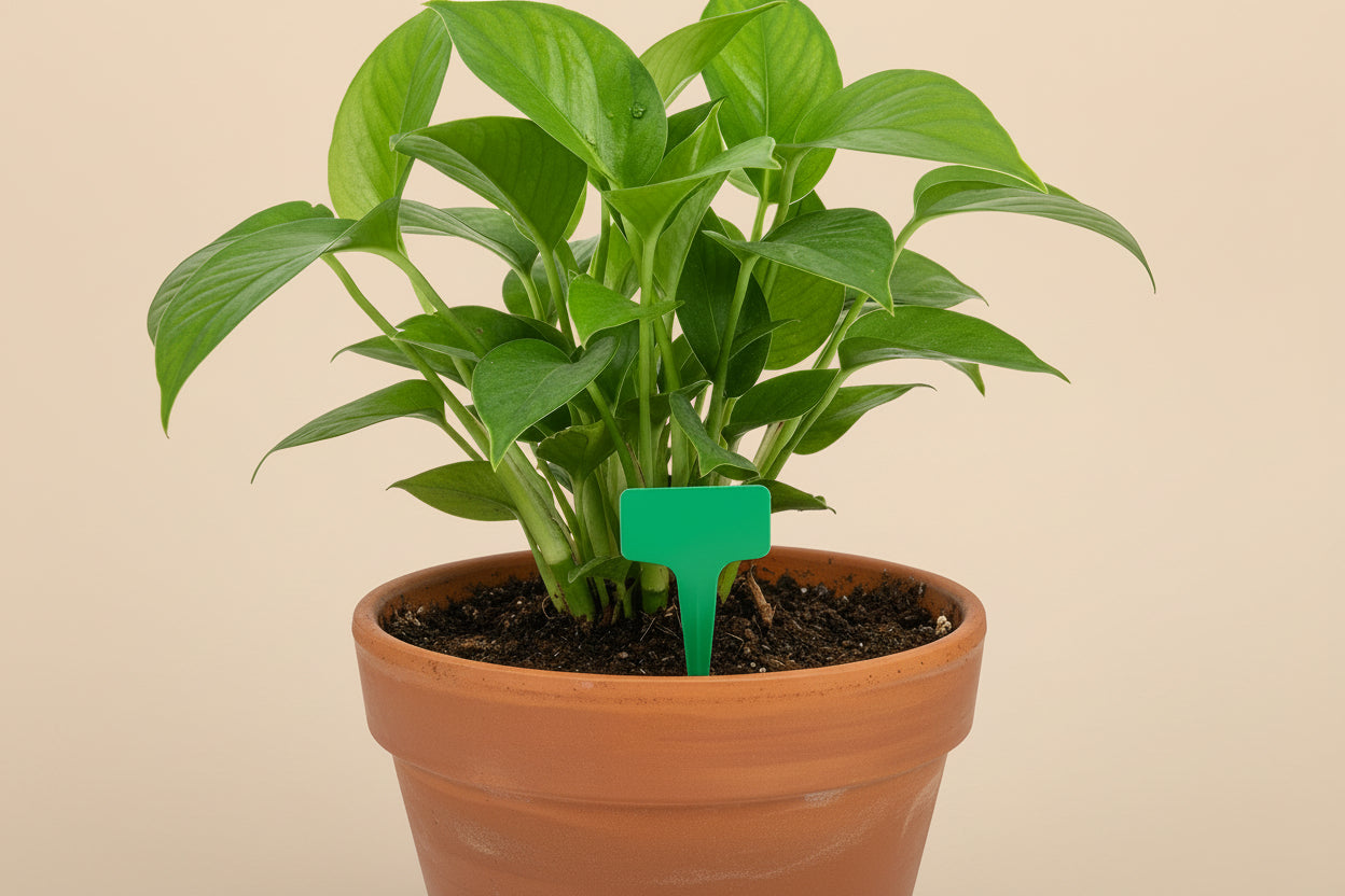 Reusable waterproof plant markers for indoor plants, seedlings, and propagation. Durable T-style labels keep your garden organized and beautifully labeled.