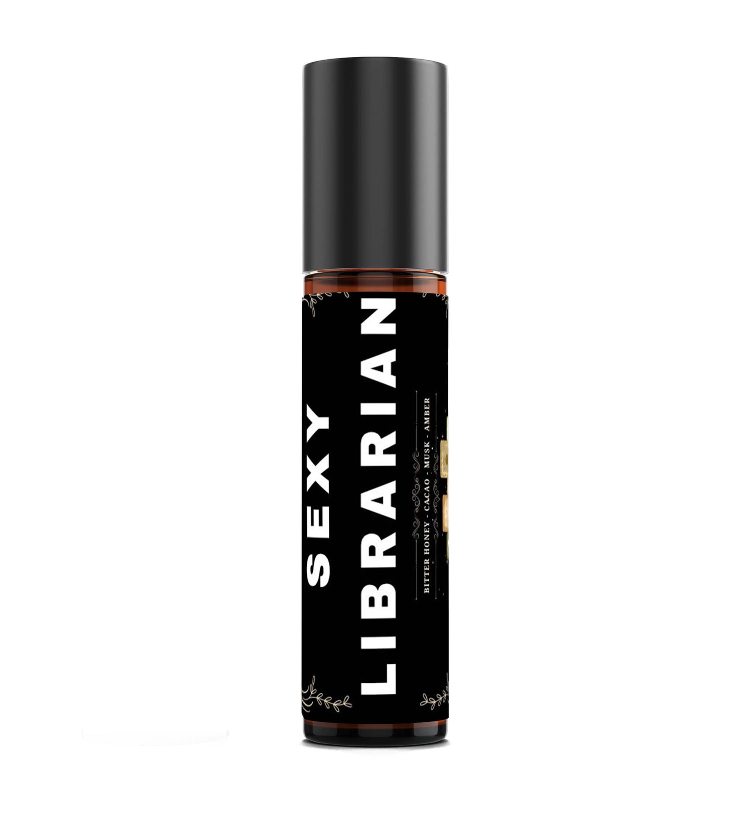 Sexy Librarian Perfume—honey, bitter peach, rose, cacao, musk &amp; amber. A sensual, bookish roll-on scent for clever, captivating, irresistibly smart women.
