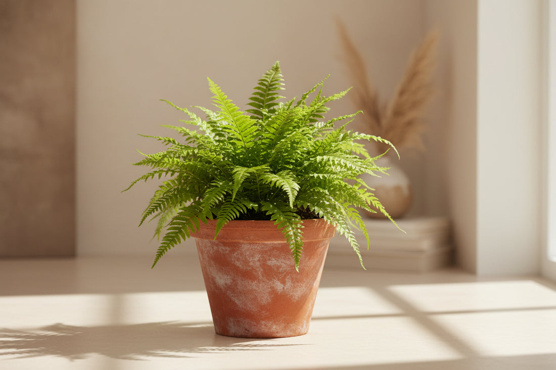 Silver Lady Tree Fern (Blechnum gibbum) 4" plant with vibrant, textured green fronds. Perfect for medium light and shady spaces.