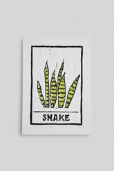 La Lotería — Handcrafted Block Print Series by Ryan Doran blends folklore, jungle symbolism, and bold street-art energy in hand-carved botanical prints