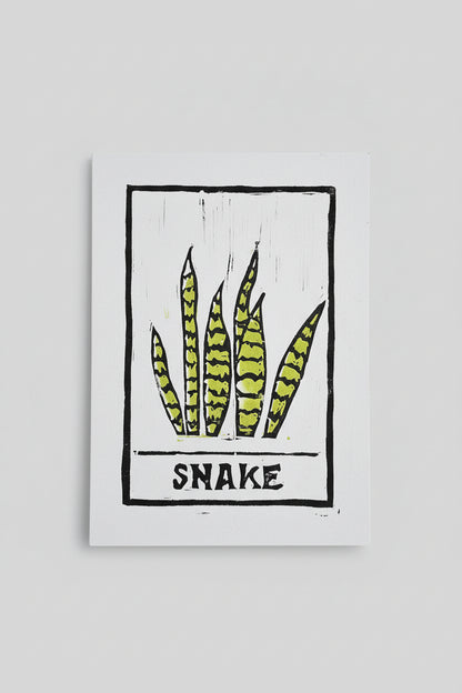 La Lotería — Handcrafted Block Print Series by Ryan Doran blends folklore, jungle symbolism, and bold street-art energy in hand-carved botanical prints