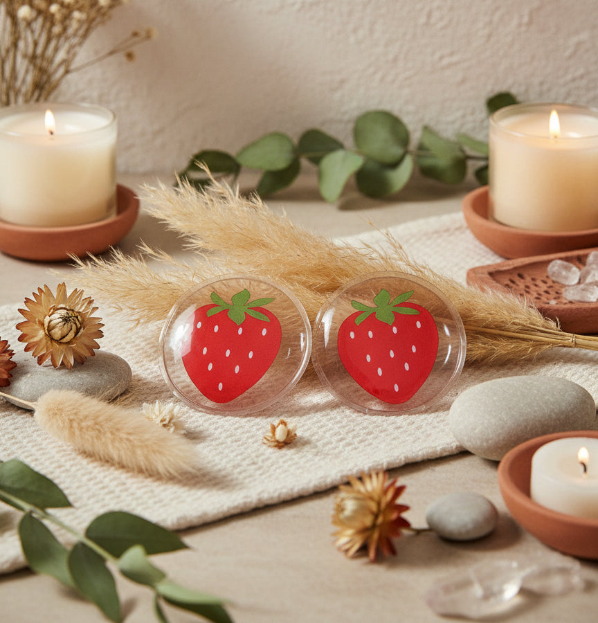 Spa gel pad collection with five reusable pads—including one lip pad, two round eye pads, and two under-eye patches