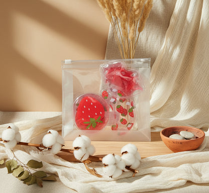 Spa gel pad collection with five reusable pads—including one lip pad, two round eye pads, and two under-eye patches