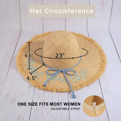 Woven raffia sun hat featuring lightweight breathable texture and timeless summer style. Perfect for beach days, vacations, casual outfits, and warm-weat