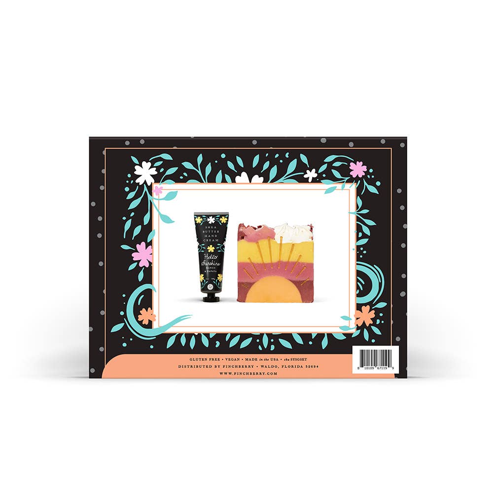 Send joy with our Sunshine Gift Set—citrus soap and nourishing hand cream in cheerful packaging. Perfect for gifting, travel, and daily self-care.