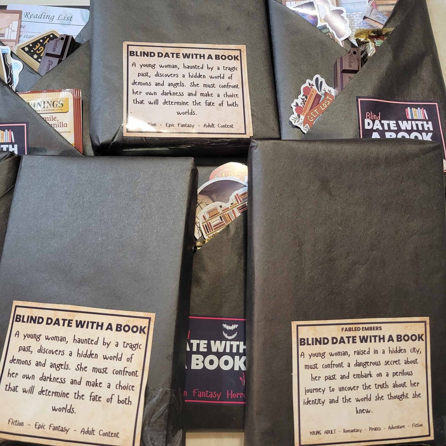 Discover a Blind Date With a Book—new mystery books wrapped with curated trinkets and surprises. Unique genres, handcrafted bundles, and perfect gift-ready magic.