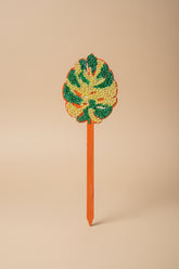Bedazzled Monstera wooden plant stakes, hand-painted with sparkling details. Choose Monstera, Albo, Aurea or Thai Constellation for unique plant décor.