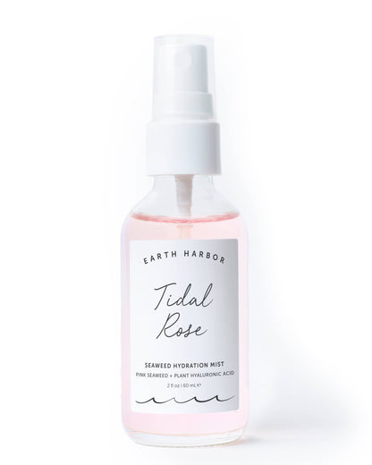 A refreshing seaweed + rose hydration mist that tones, boosts elasticity, and sets makeup. Vegan, pH-balanced, and plant-powered for dewy, glowing skin.