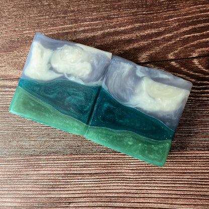 Valley Storm Soap—juniper, cranberry, pine &amp;amp; cedarwood. A fresh, wintry handcrafted bar with extra glycerin for hydrating, detergent-free cleansing.