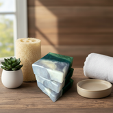 Valley Storm Soap—juniper, cranberry, pine &amp; cedarwood. A fresh, wintry handcrafted bar with extra glycerin for hydrating, detergent-free cleansing.