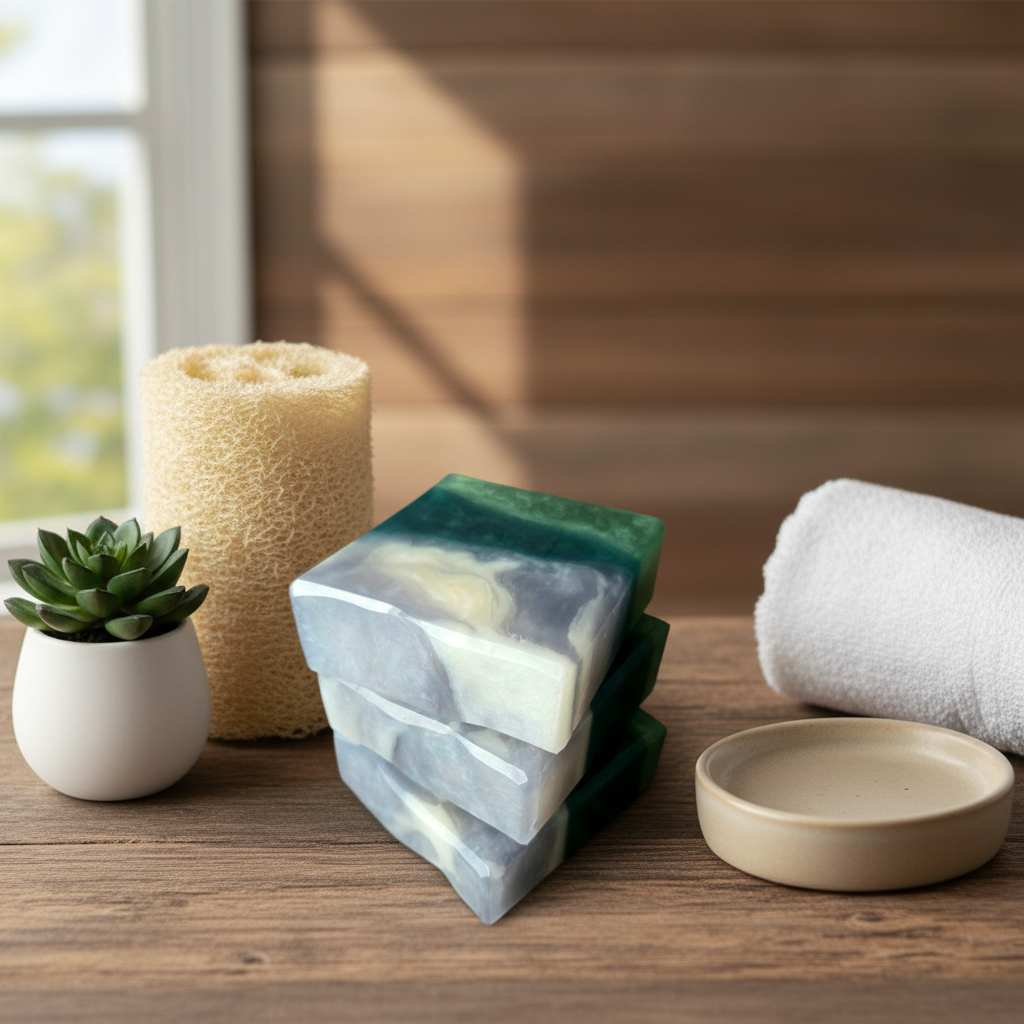 Valley Storm Soap—juniper, cranberry, pine &amp;amp; cedarwood. A fresh, wintry handcrafted bar with extra glycerin for hydrating, detergent-free cleansing.