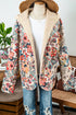 Stay cozy in this Vintage Paisley Floral Sherpa Lined Hooded Jacket—retro print, warm lining, and a comfy hood for stylish cold-weather layering.