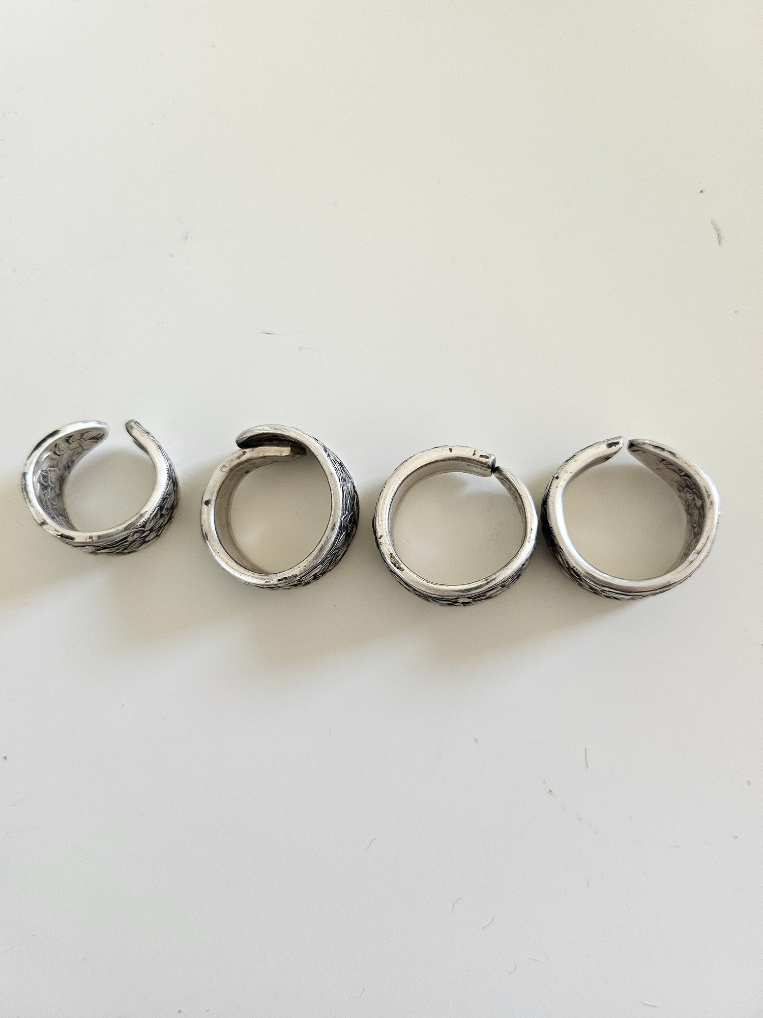Handcrafted from 1935 Narcissus silverware, floral ring by National Silver Co. brings vintage elegance and timeless charm to any outfit.
