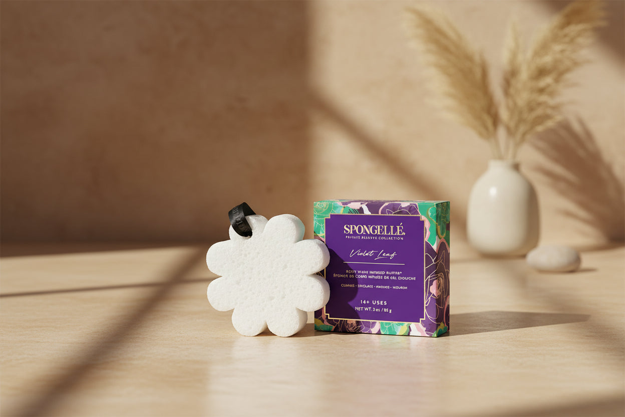 Spongellé Body Wash Infused Buffer cleanses, exfoliates, and softens skin in one luxurious sponge. A spa-inspired self-care essential.