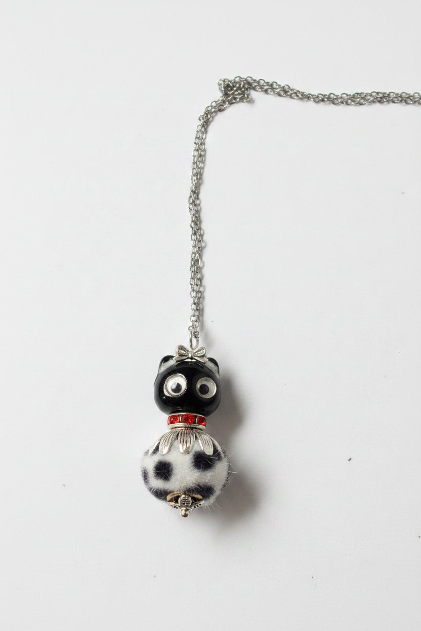 Handmade Cat Bead Necklaces by KStonely. Each one-of-a-kind artisan necklace features whimsical cat beads, unique accents, and vintage-inspired charm.