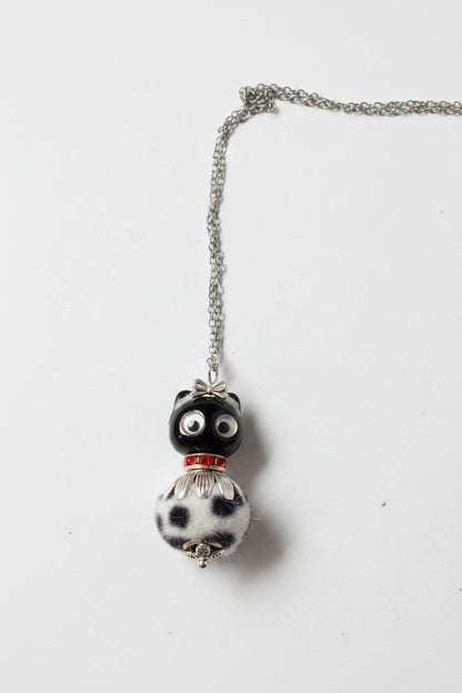 Handmade Cat Bead Necklaces by KStonely. Each one-of-a-kind artisan necklace features whimsical cat beads, unique accents, and vintage-inspired charm.