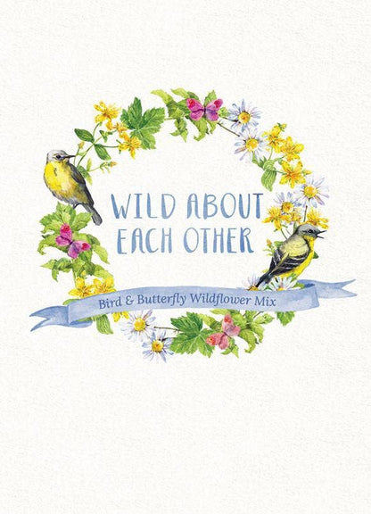 Bird &amp; butterfly wildflower seed packets with A1 envelopes. Pollinator-friendly mix attracts bees, birds, and butterflies — a perfect giftable garden favor.