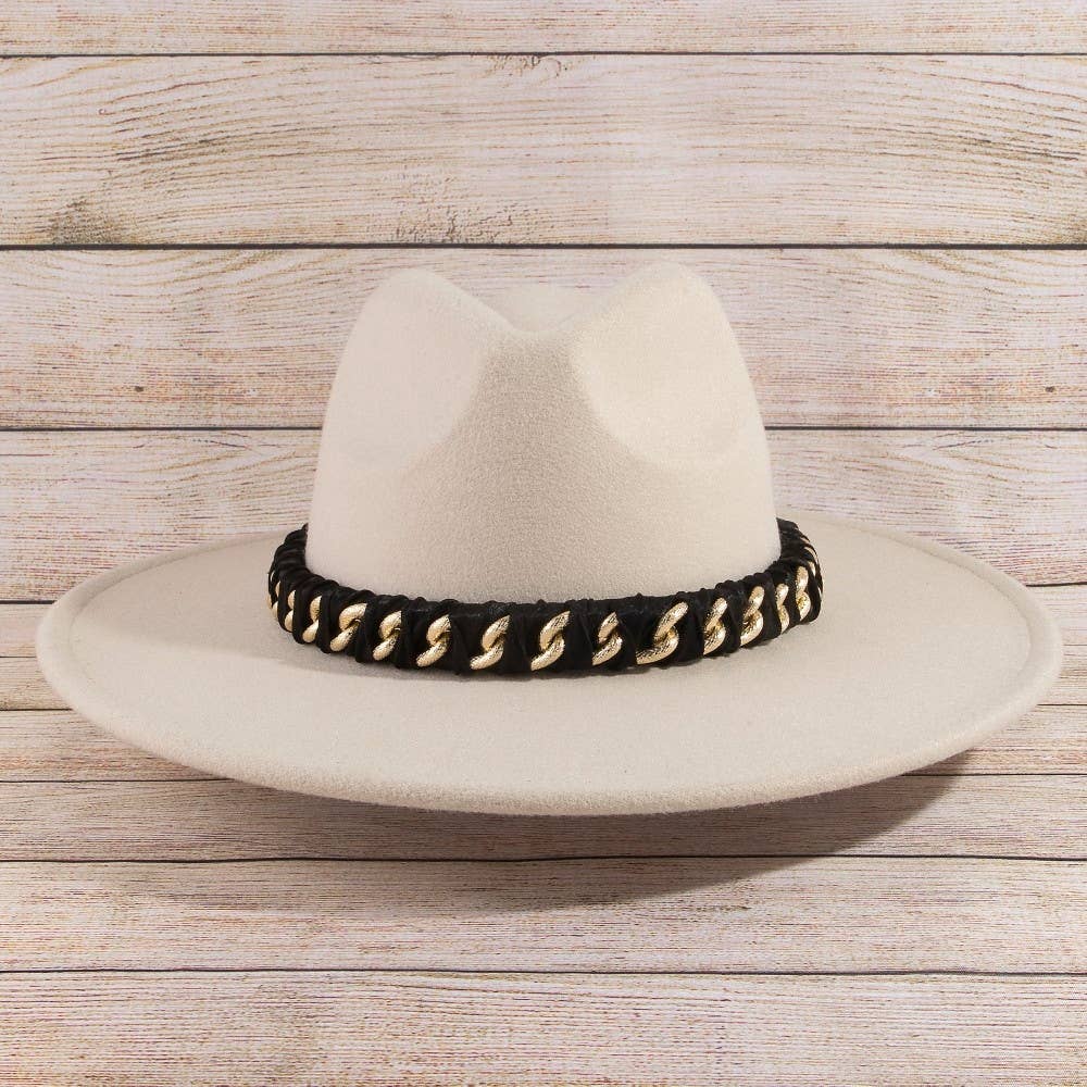 Chain Strap Fedora Fashion Hat