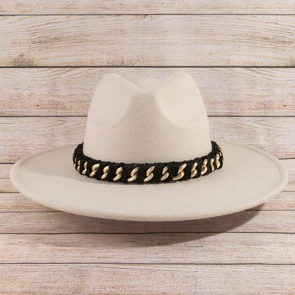 Chain Strap Fedora Fashion Hat