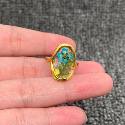 Radiance Floral 18K Gold Plated Adjustable Rings