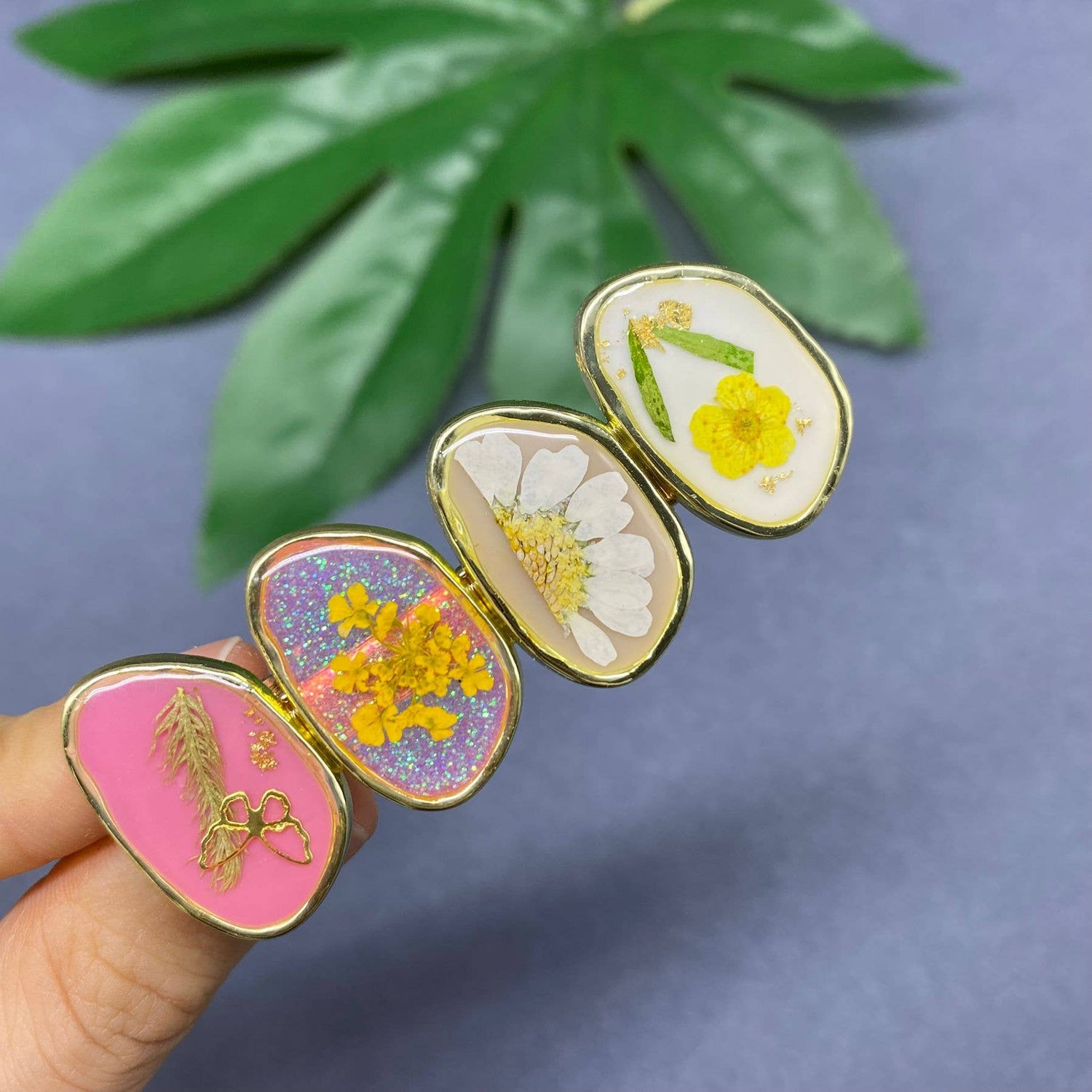 Floral Meadow Pressed Flower Hair Clip
