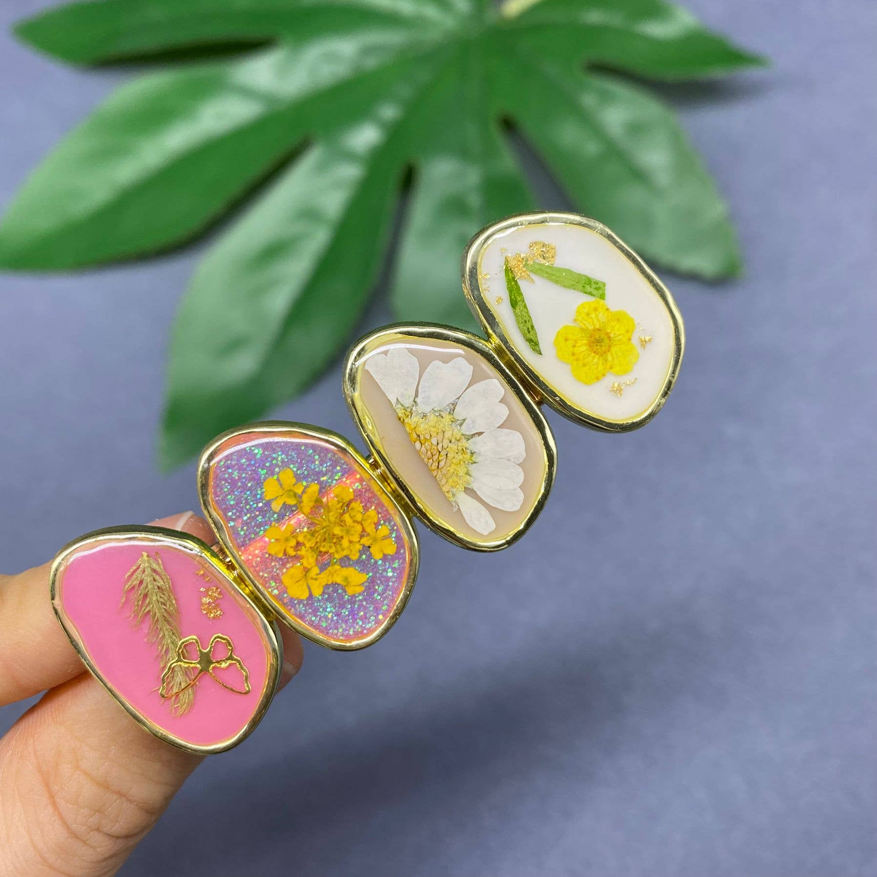 Floral Meadow Pressed Flower Hair Clip
