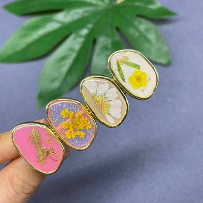 Floral Meadow Pressed Flower Hair Clip