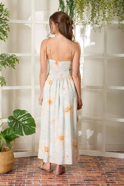 Watercolor Floral Midi Dress