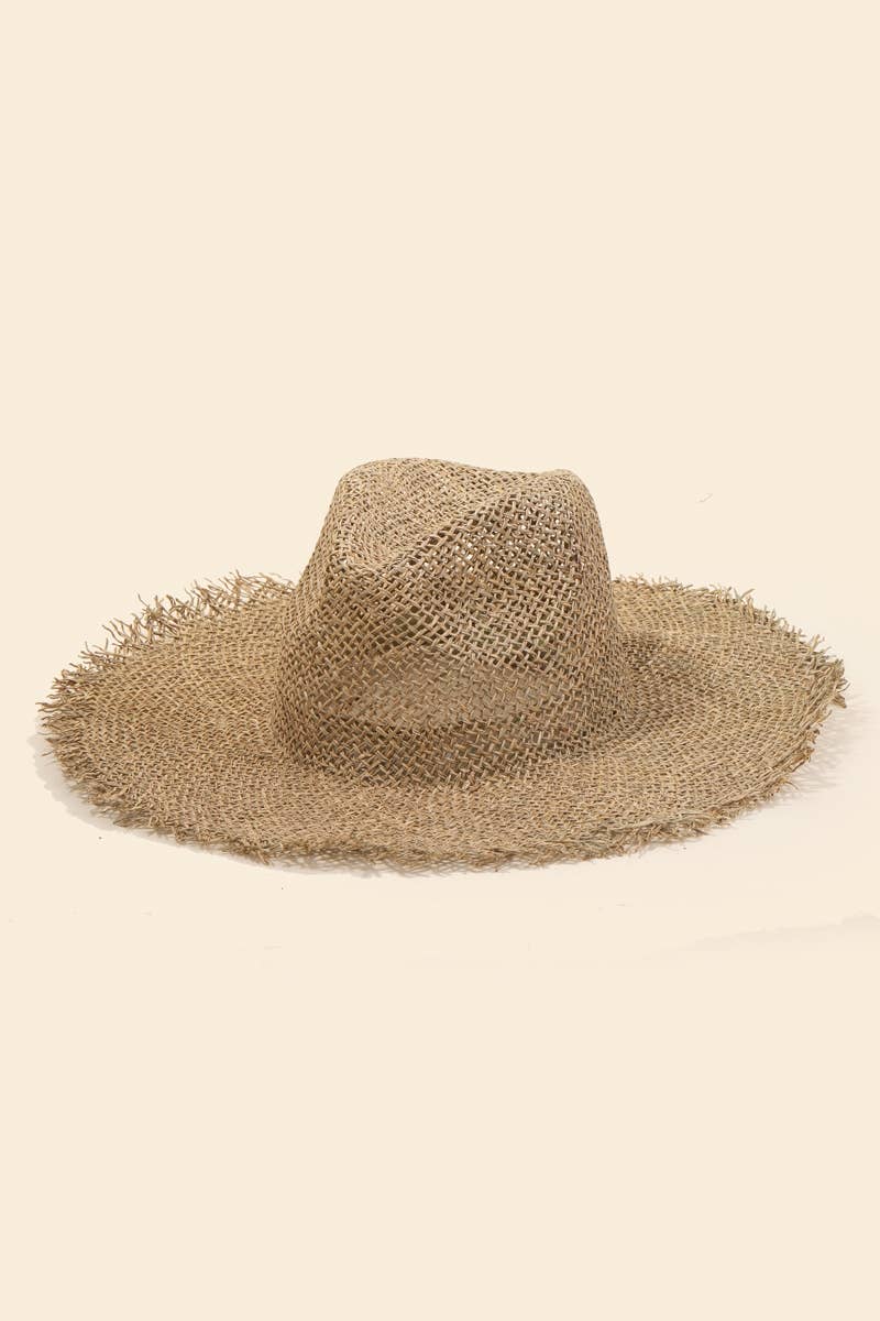 Fringe Edge Straw Braided Sun Hat