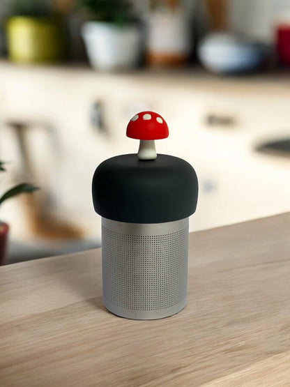 Float2infuse Tea Infuser - Mushroom | Floating Tea Steeper | Grey Base | Red