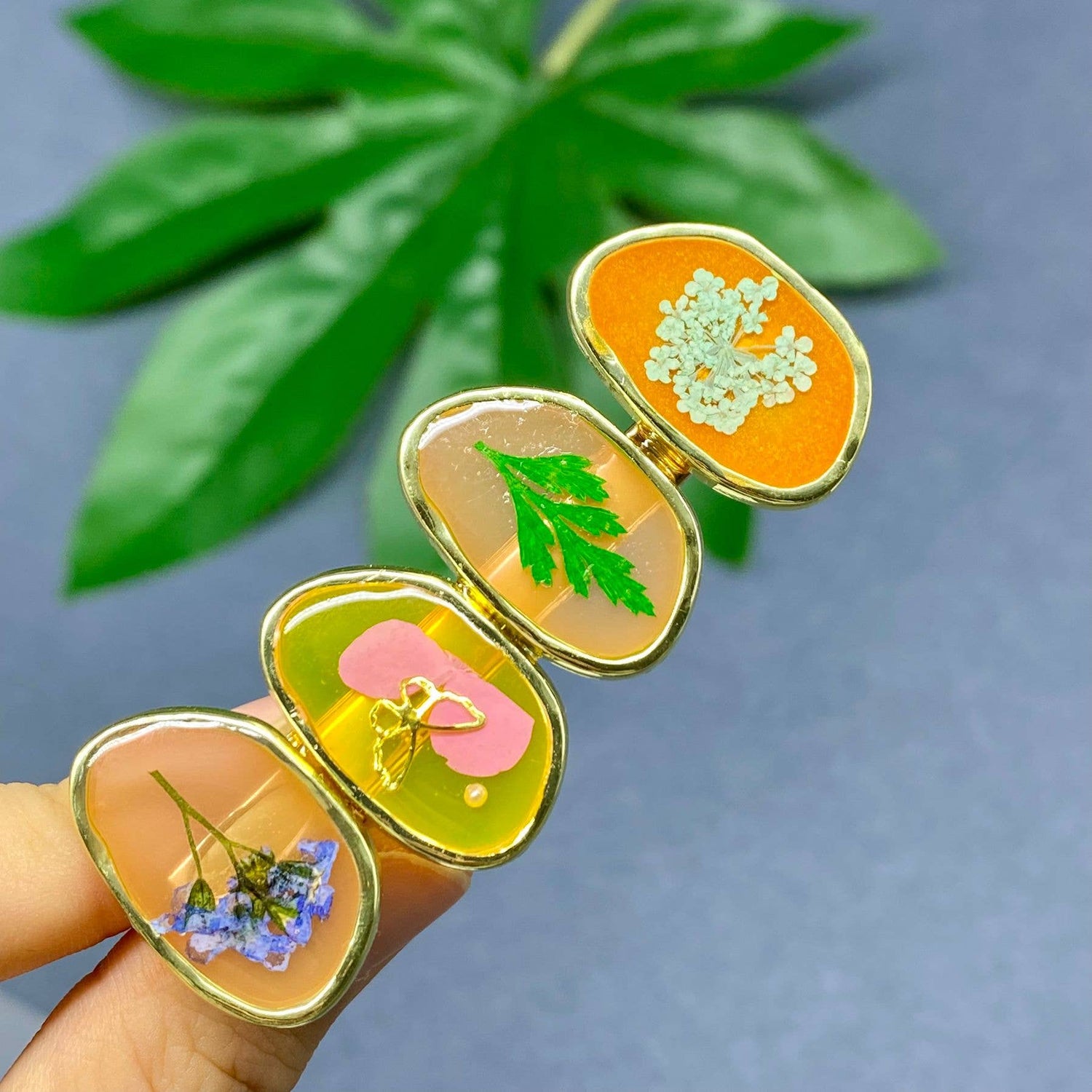 Floral Meadow Pressed Flower Hair Clip
