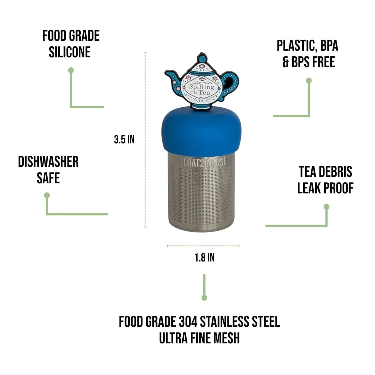 Spill the Tea Blue Steeper and Tea Infuser