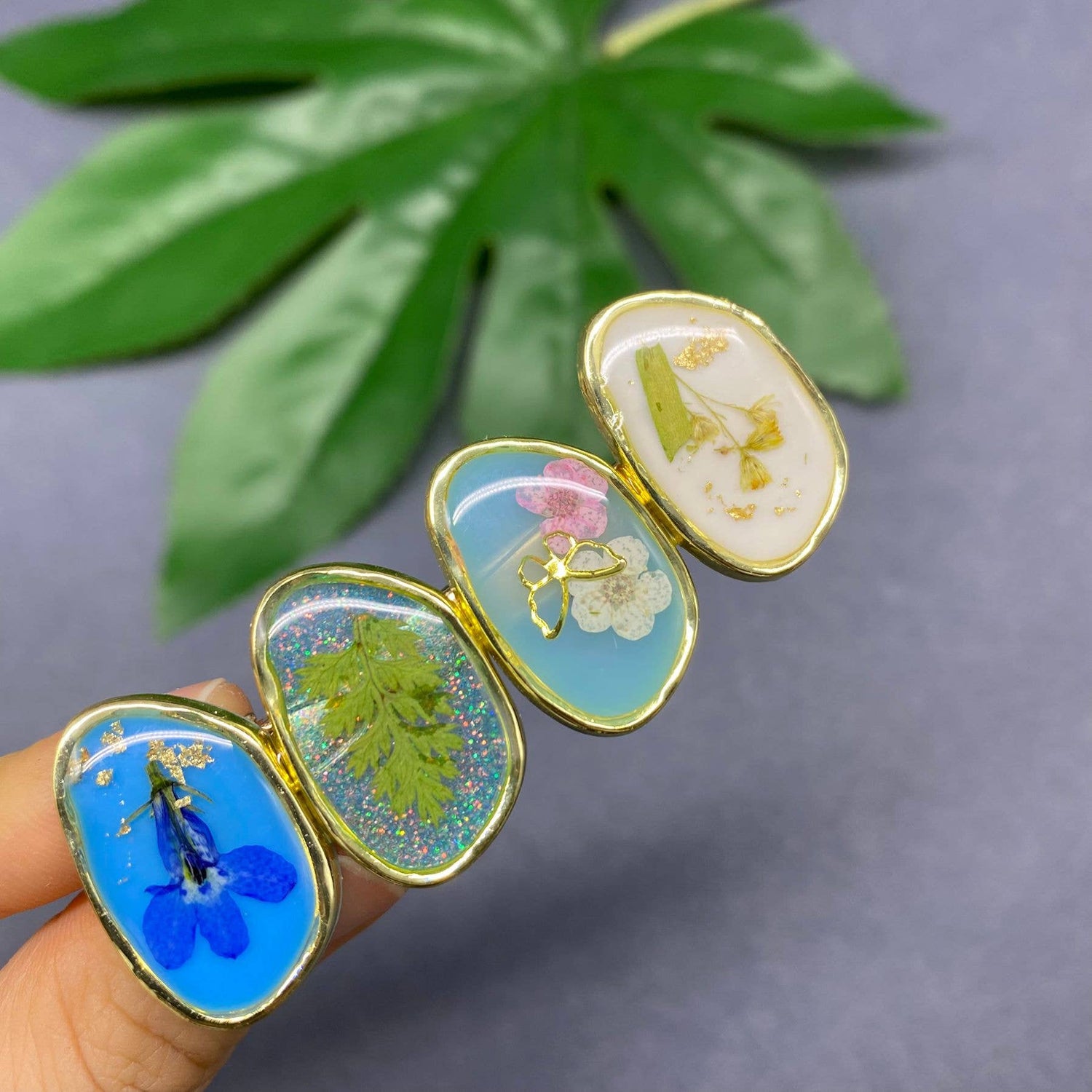 Floral Meadow Pressed Flower Hair Clip