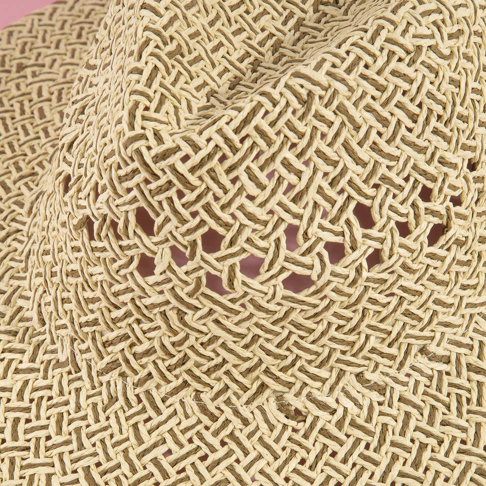 Open Weave Straw Wide Brim Hat