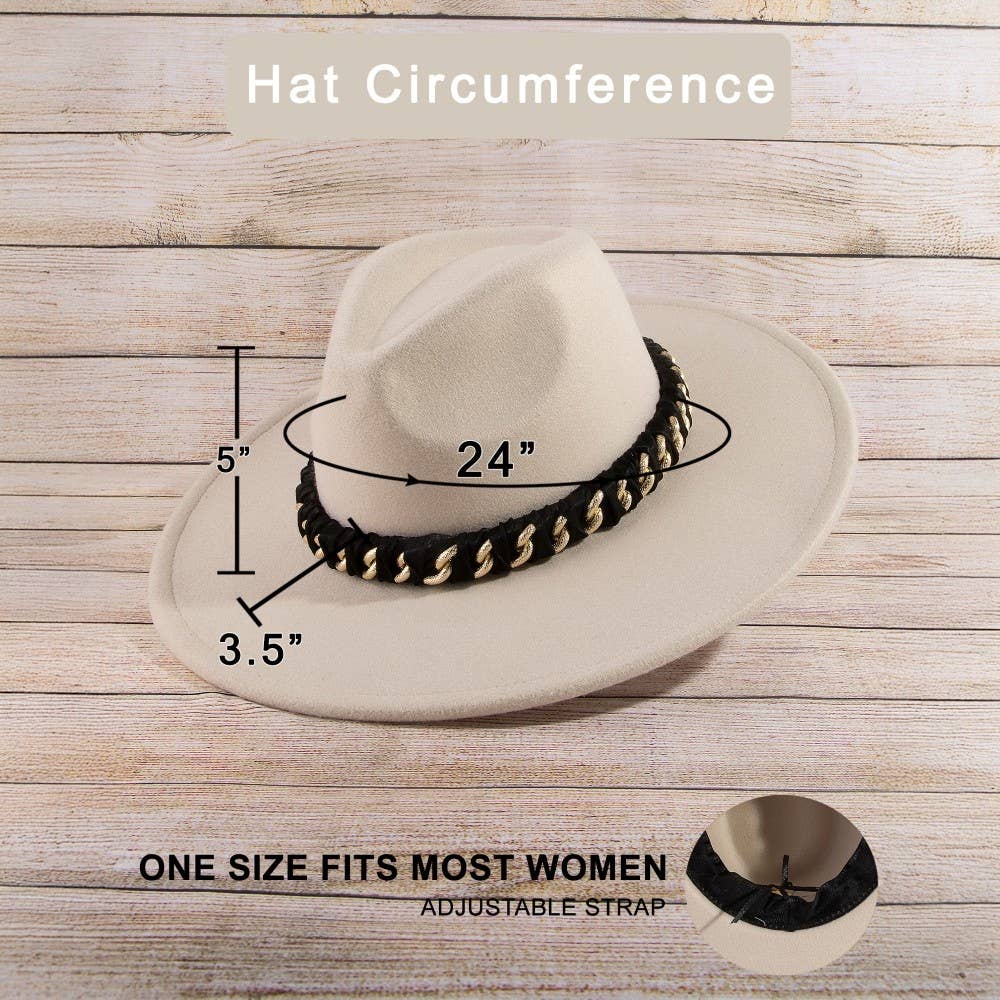 Chain Strap Fedora Fashion Hat