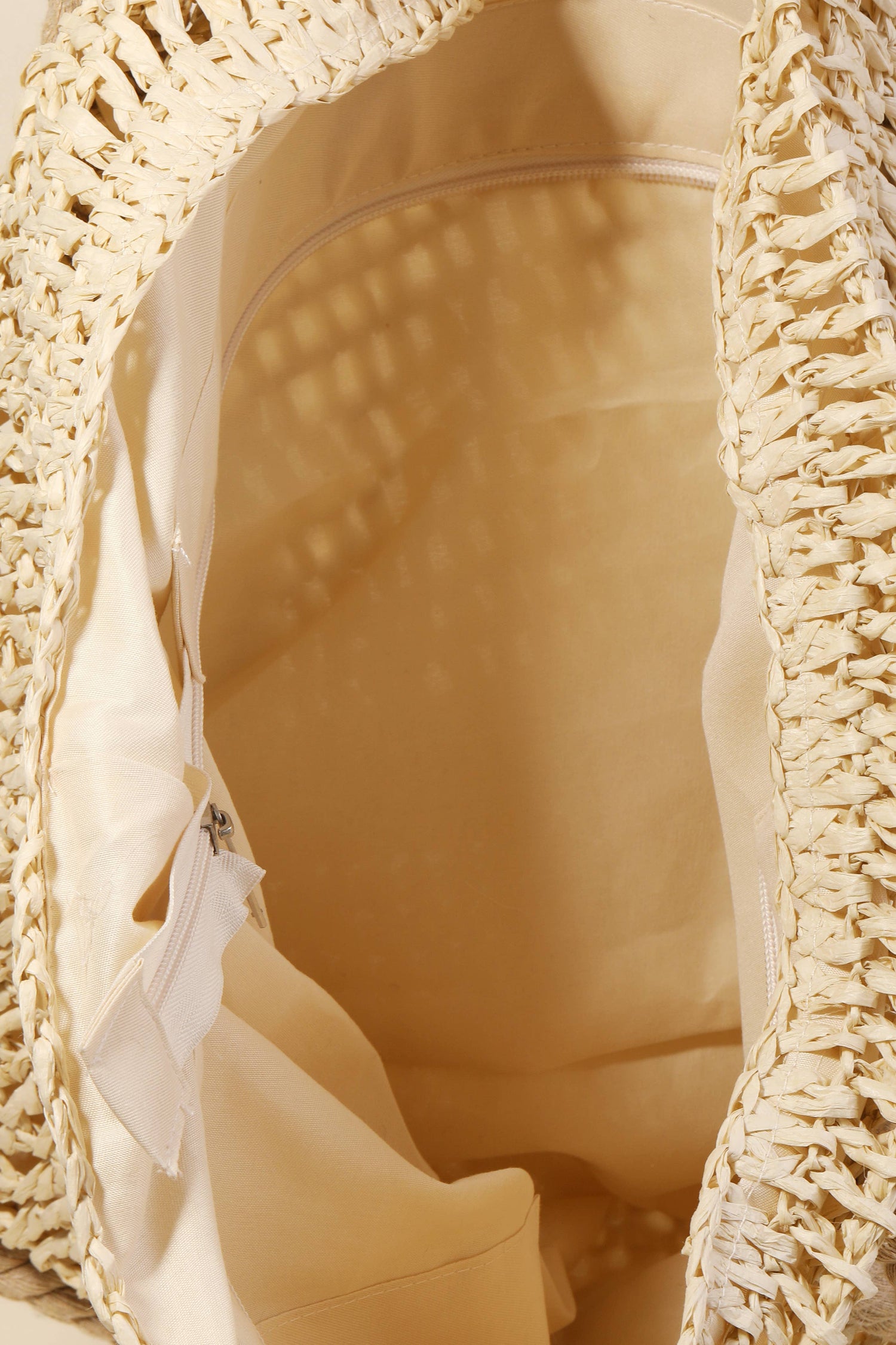 Rope Handle Straw Tote Bag