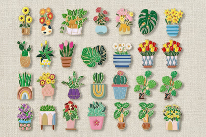 Plant Enamel Pins